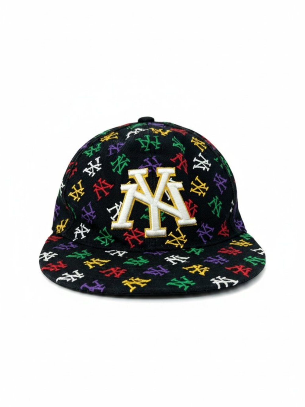 New York Yankees Baseball Hat XL Rainbow logo K & B Ethos Allover Logo cap